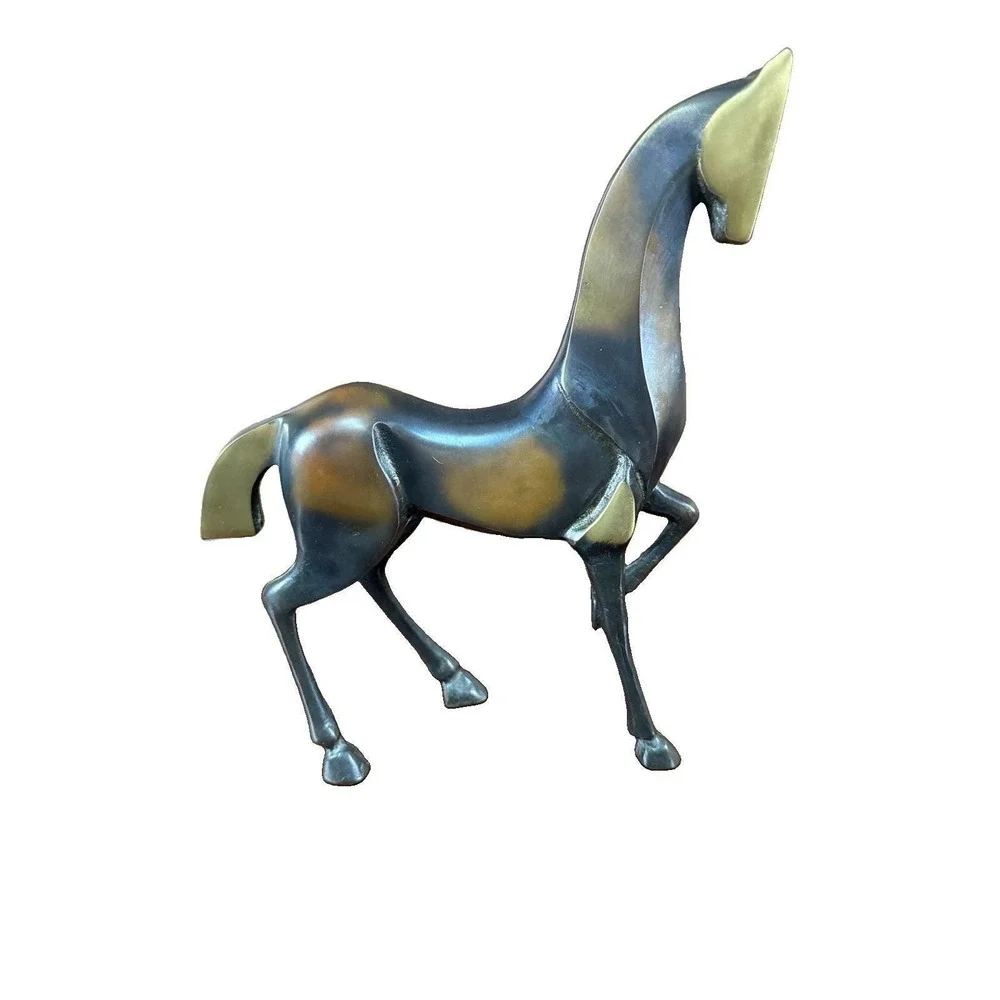 Vintage Modernist Patinated Bronze Horse Statue - Loet Vanderveen Style 11
